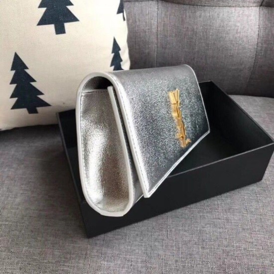 Replica Clutch YSL Saint Laurent Classic Argento