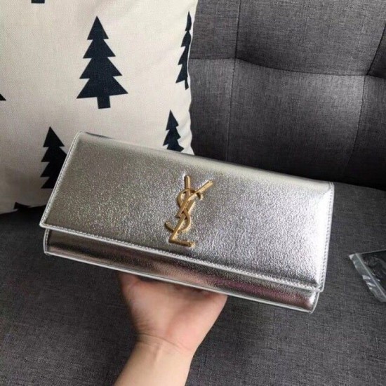 Replica Clutch YSL Saint Laurent Classic Argento