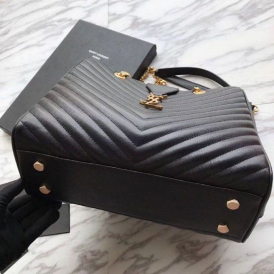 Replica Borsa shopping YSL Saint Laurent Pelle di vitello Nera