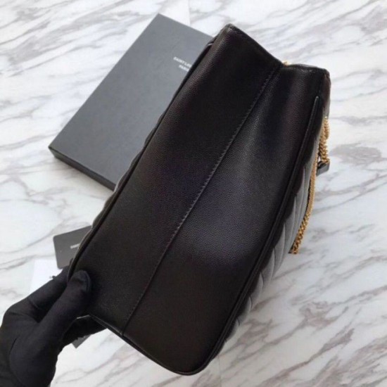 Replica Borsa shopping YSL Saint Laurent Pelle di vitello Nera