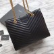 Replica Borsa shopping YSL Saint Laurent Pelle di vitello Nera