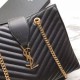 Replica Borsa shopping YSL Saint Laurent Pelle di vitello Nera