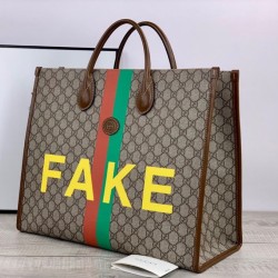 Replica Borsa tote grande con stampa 630353 marrone