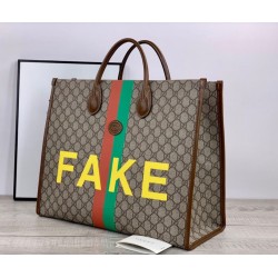 Replica Borsa tote grande con stampa 630353 marrone