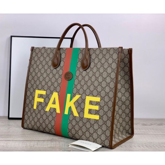 Replica Borsa tote grande con stampa 630353 marrone