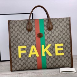 Replica Borsa tote grande con stampa 630353 marrone