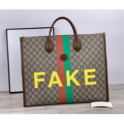 Replica Borsa tote grande con stampa 630353 marrone