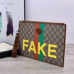 Replica Pochette con stampa 'Fake / Not' 636171