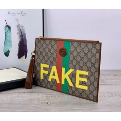 Replica Pochette con stampa 'Fake / Not' 636171