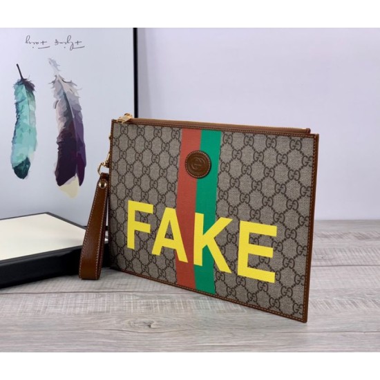 Replica Pochette con stampa 'Fake / Not' 636171