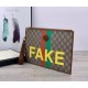 Replica Pochette con stampa 'Fake / Not' 636171