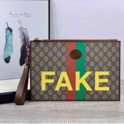 Replica Pochette con stampa 'Fake / Not' 636171
