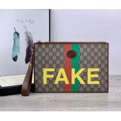 Replica Pochette con stampa 'Fake / Not' 636171