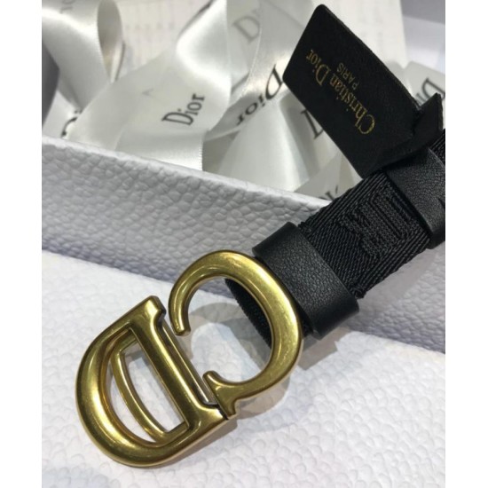 Replica Cintura in nylon a sella da donna Christian Dior nera