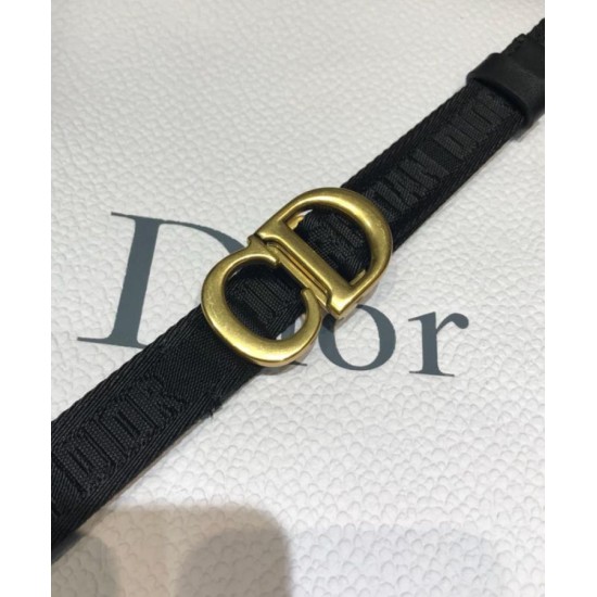 Replica Cintura in nylon a sella da donna Christian Dior nera