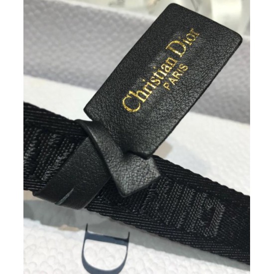 Replica Cintura in nylon a sella da donna Christian Dior nera