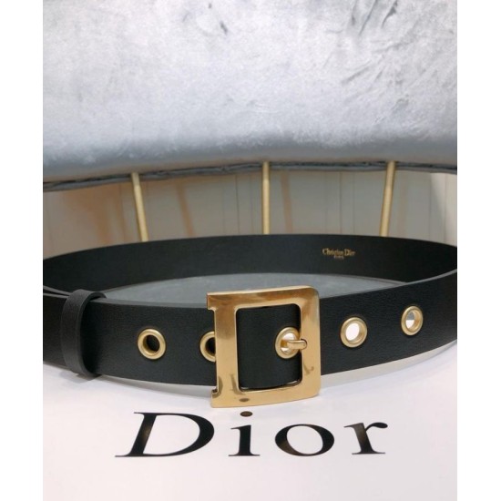 Replica Cintura in pelle di vitello Diorquake Christian Dior da donna nera