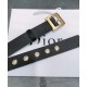 Replica Cintura in pelle di vitello Diorquake Christian Dior da donna nera