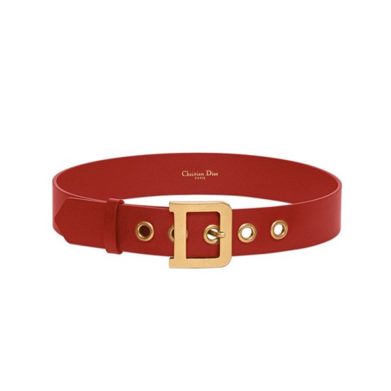 Replica Cintura Christian Dior da donna in pelle di vitello Diorquake rossa