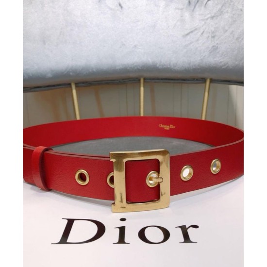 Replica Cintura Christian Dior da donna in pelle di vitello Diorquake rossa