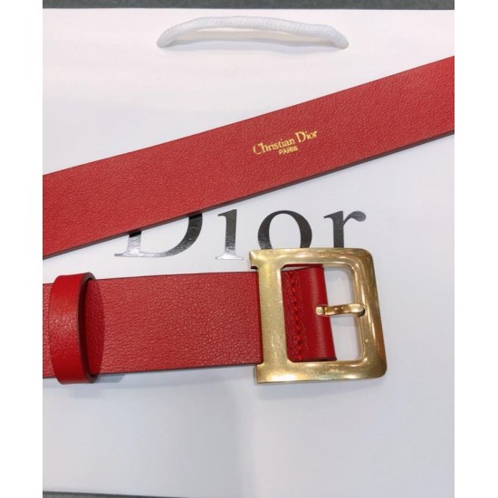 Replica Cintura Christian Dior da donna in pelle di vitello Diorquake rossa