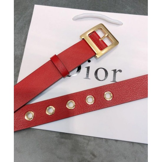 Replica Cintura Christian Dior da donna in pelle di vitello Diorquake rossa