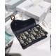 Replica Portafoglio Christian Dior Oblique Saddle Blu scuro