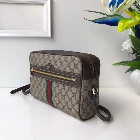 Replica Borsa a spalla piccola Ophidia GG Supreme 517080 Marrone