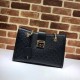 Replica Borsa a tracolla media con firma lucchetto 479197 nera