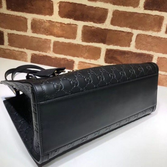 Replica Borsa a tracolla media con firma lucchetto 479197 nera