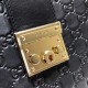 Replica Borsa a tracolla media con firma lucchetto 479197 nera