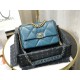 Replica Borsa Large 19 in lana tweed con patta AS1162 AS1160 Blu