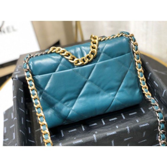 Replica Borsa Large 19 in lana tweed con patta AS1162 AS1160 Blu