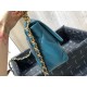 Replica Borsa Large 19 in lana tweed con patta AS1162 AS1160 Blu