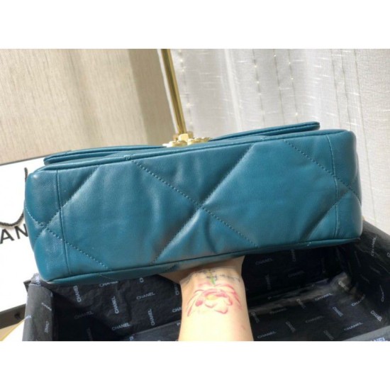 Replica Borsa Large 19 in lana tweed con patta AS1162 AS1160 Blu