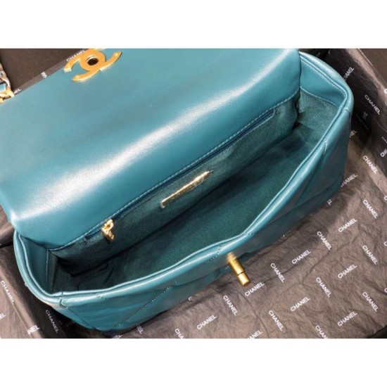 Replica Borsa Large 19 in lana tweed con patta AS1162 AS1160 Blu