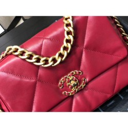 Replica Borsa Large 19 in lana tweed con patta AS1162 AS1160 Rossa