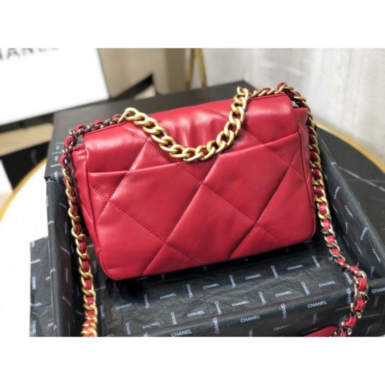Replica Borsa Large 19 in lana tweed con patta AS1162 AS1160 Rossa