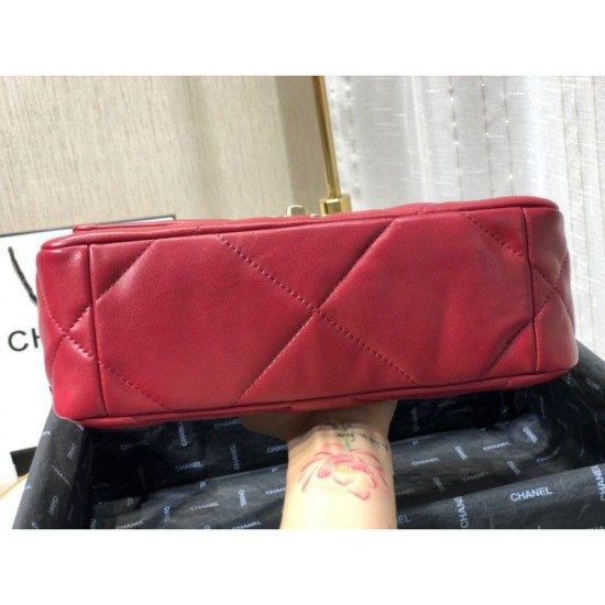 Replica Borsa Large 19 in lana tweed con patta AS1162 AS1160 Rossa