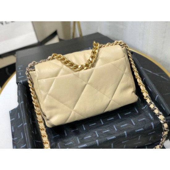 Replica Borsa Large 19 in lana tweed con patta AS1162 AS1160 Albicocca