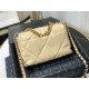Replica Borsa Large 19 in lana tweed con patta AS1162 AS1160 Albicocca