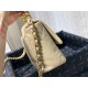 Replica Borsa Large 19 in lana tweed con patta AS1162 AS1160 Albicocca