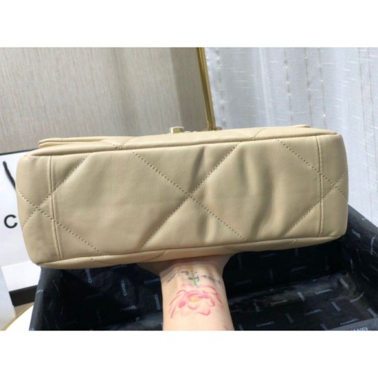 Replica Borsa Large 19 in lana tweed con patta AS1162 AS1160 Albicocca
