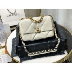 Replica Borsa Large 19 in lana tweed con patta AS1162 AS1160 Beige