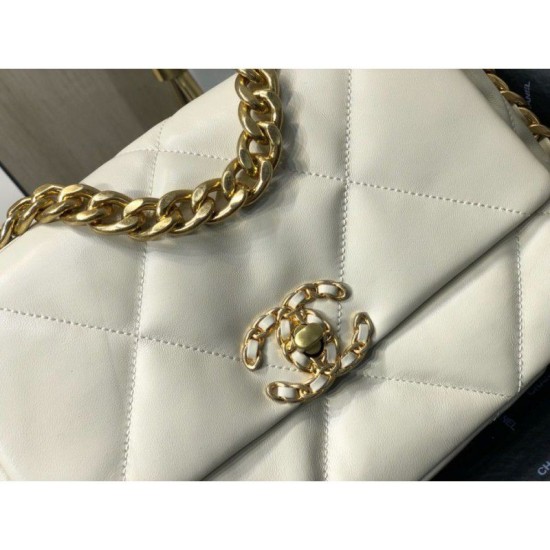 Replica Borsa Large 19 in lana tweed con patta AS1162 AS1160 Beige
