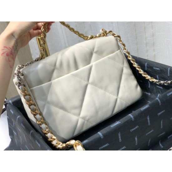 Replica Borsa Large 19 in lana tweed con patta AS1162 AS1160 Beige