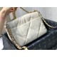 Replica Borsa Large 19 in lana tweed con patta AS1162 AS1160 Beige