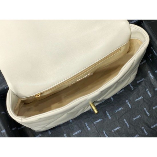 Replica Borsa Large 19 in lana tweed con patta AS1162 AS1160 Beige