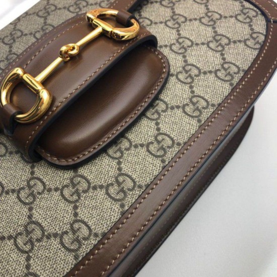 Replica Borsa a tracolla piccola 1955 Horsebit 602204 Marrone