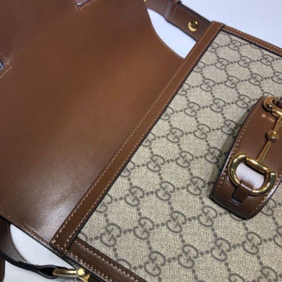 Replica Borsa a tracolla piccola 1955 Horsebit 602204 Marrone